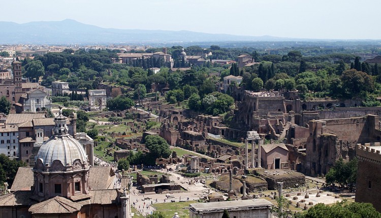 Aussicht vom Nationaldenkmal über das Forum Romanum