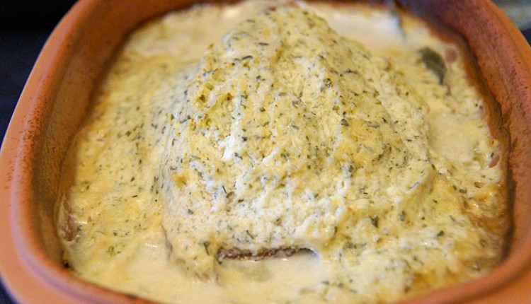 Römertopf-Rezept Kassler in Käsesoße Zubereitung