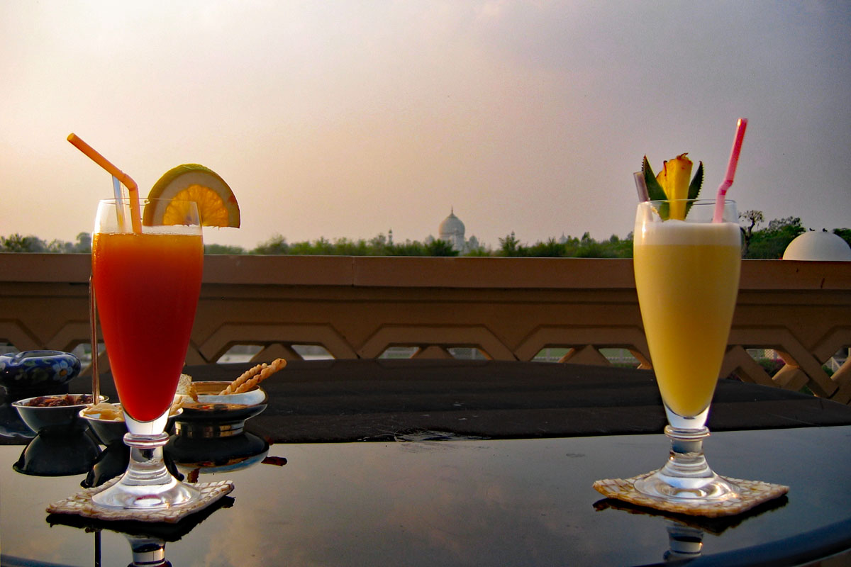 Hotel Agra Indien Blick auf Taj Mahal