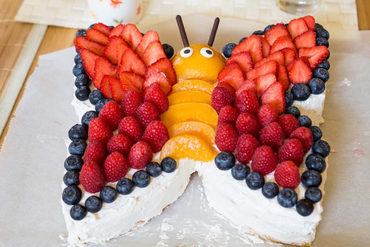 Schmetterlingstorte einfache Torte ohne Backen