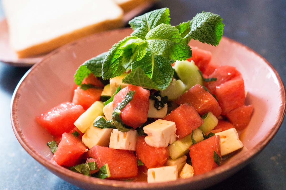 Wassermelonensalat mit Feta und Minze