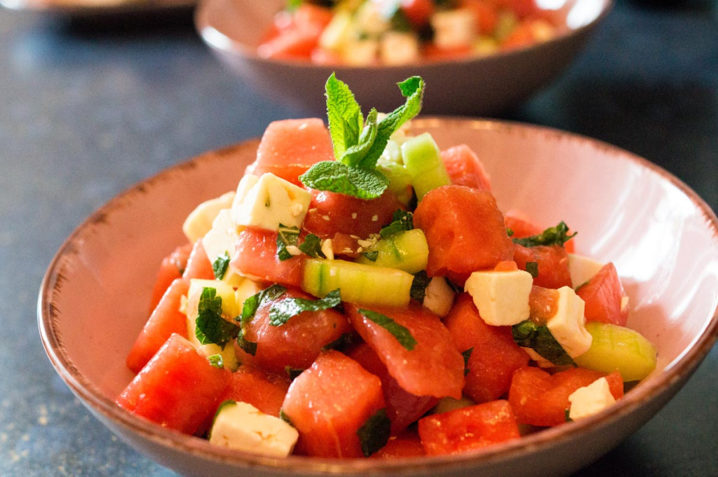 Wassermelonensalat mit Feta und Minze