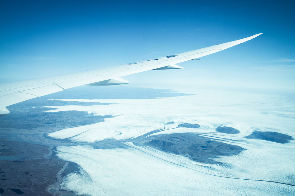 Anflug auf Grönland