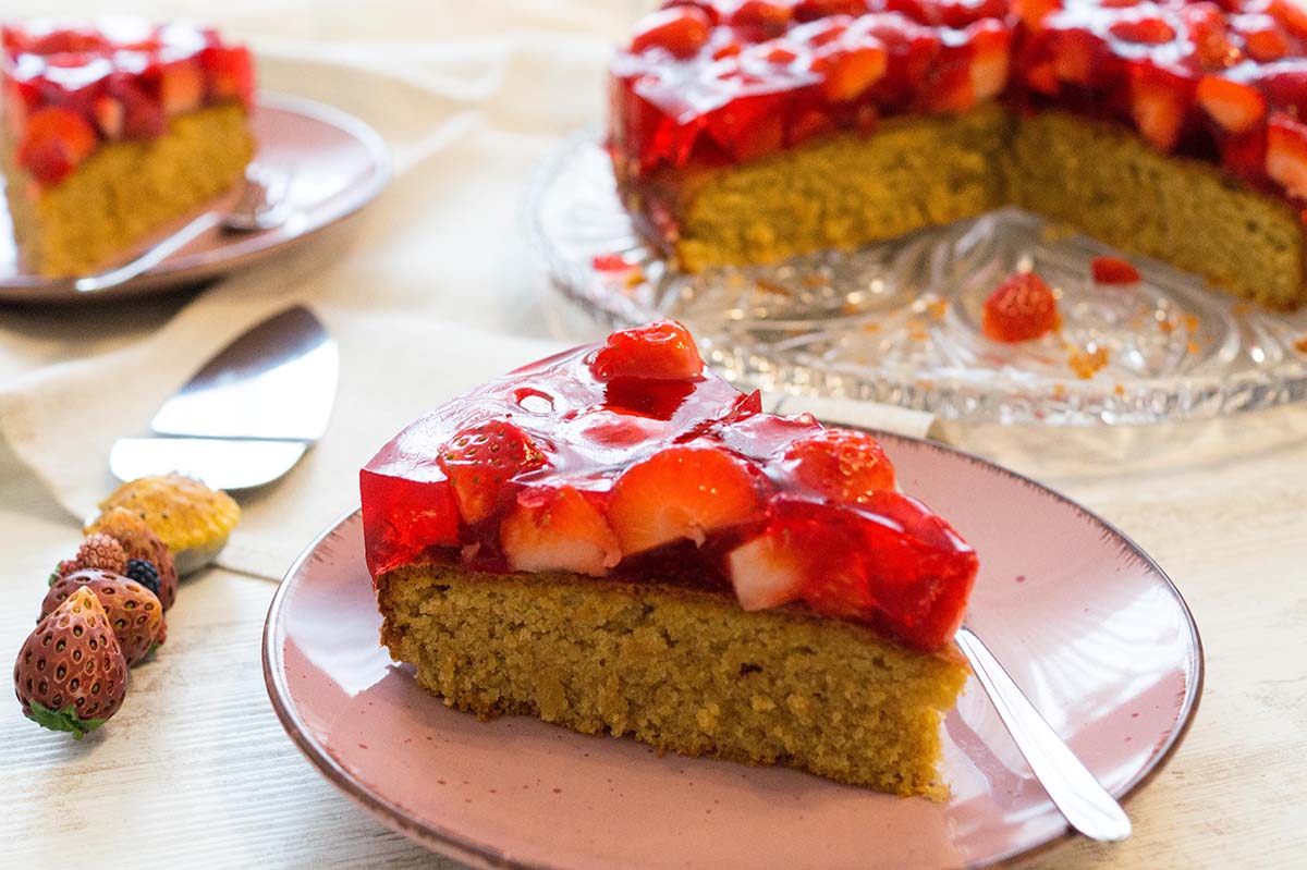 spanischer Mandelkuchen Erdbeertorte