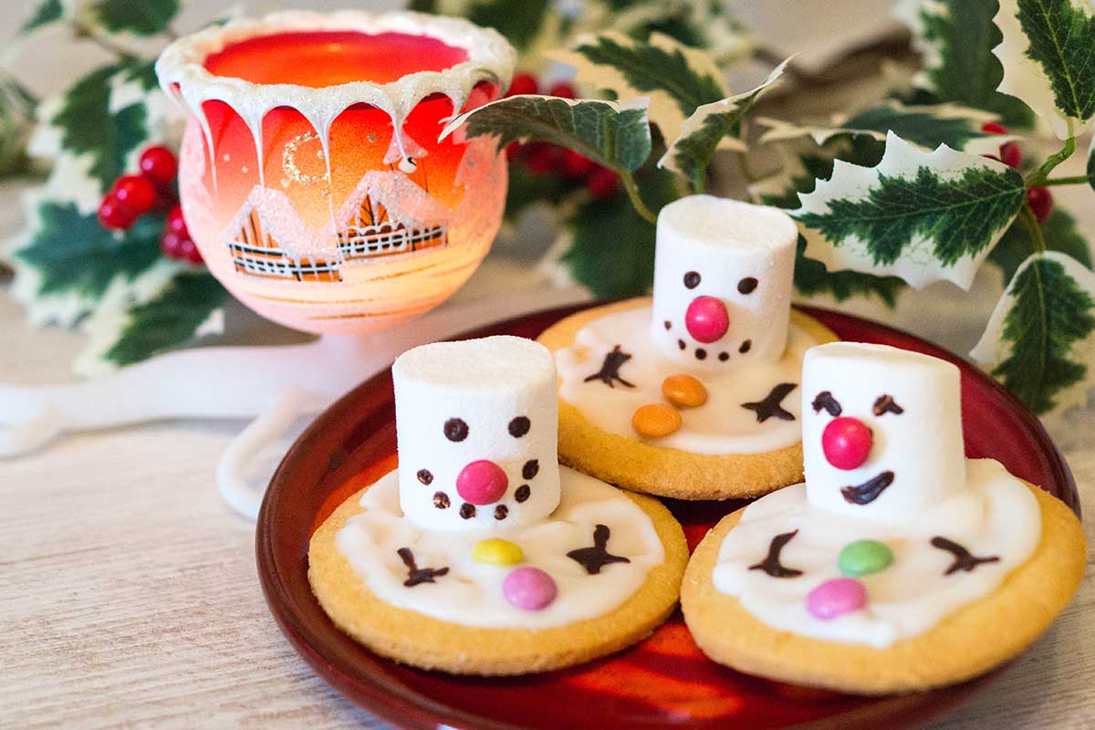 Schneemann Plätzchen - wie ein schmelzender Schneemann