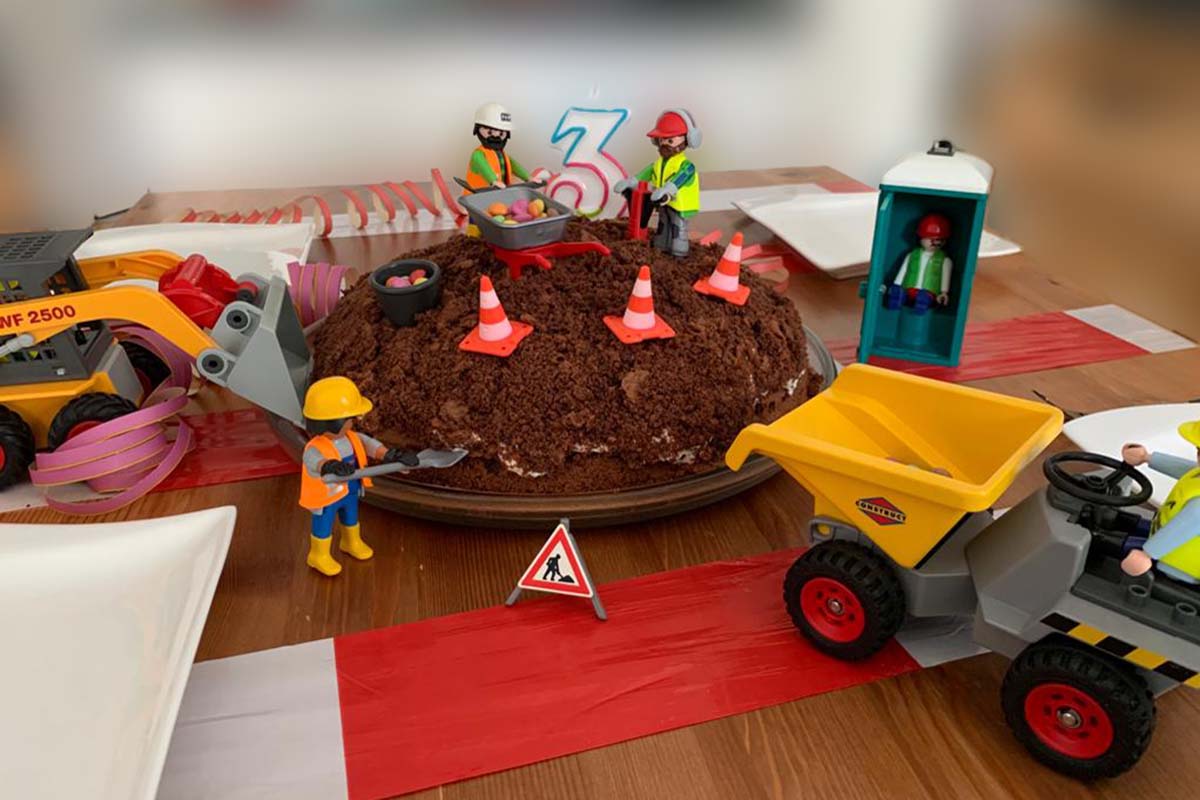 Baustellen-Torte Kindergeburtstag