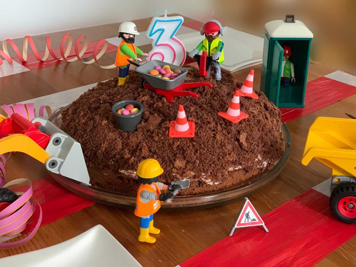 Baustellen-Torte Kindergeburtstag