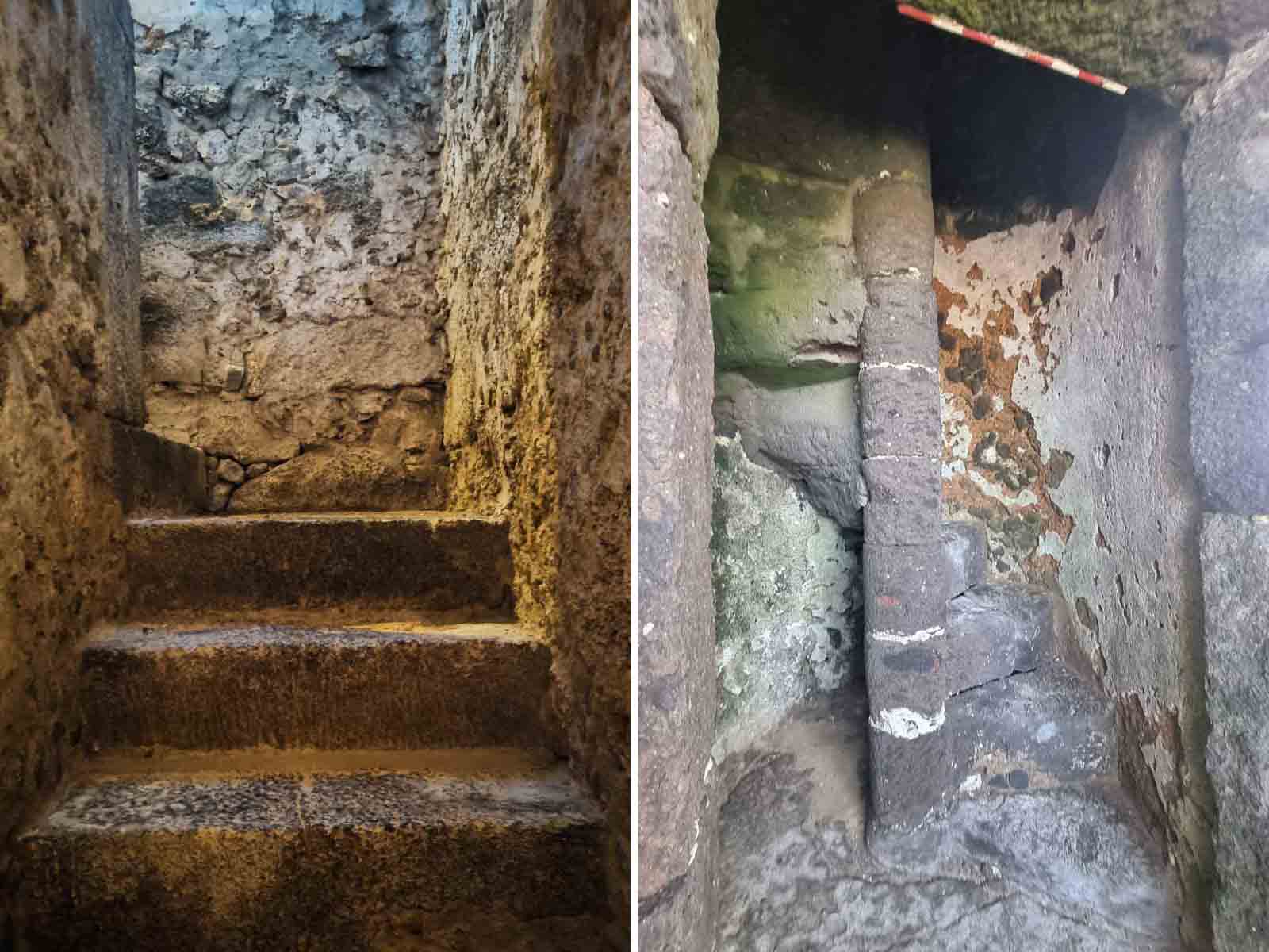 schmale Treppen im Glockenturm am Rathaus von Ponta Delgada
